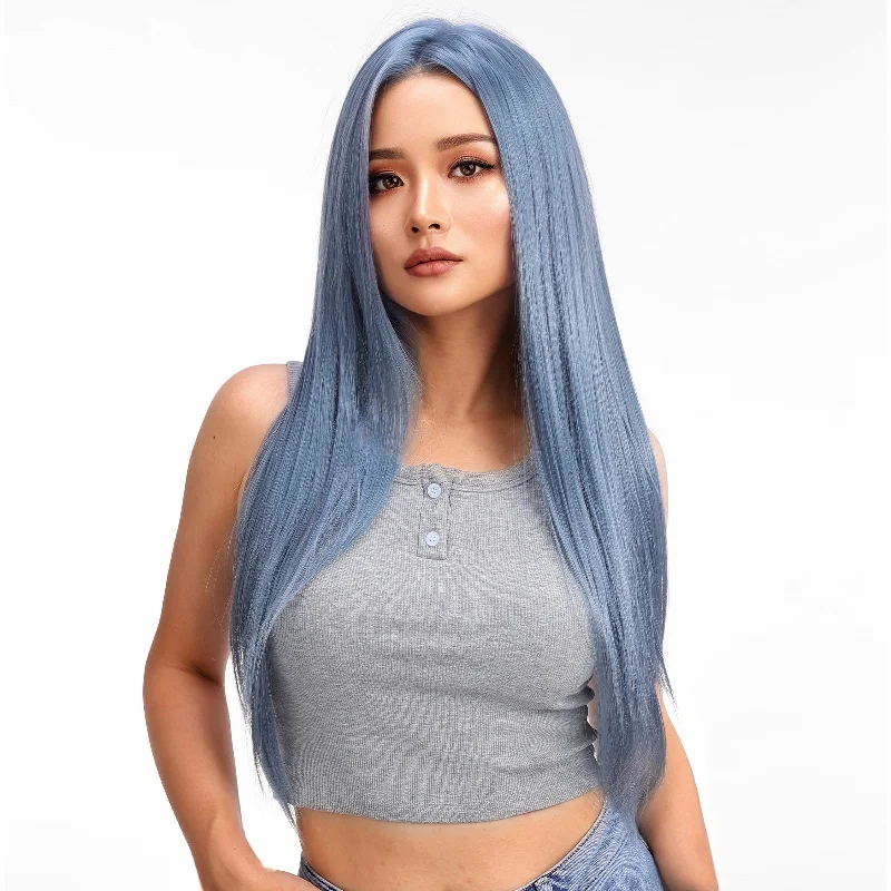 Long - length wig with a heat - resistant formula for easy styling at homeHaircube Azure Whisper Lace Free Parting Synthetic Wig