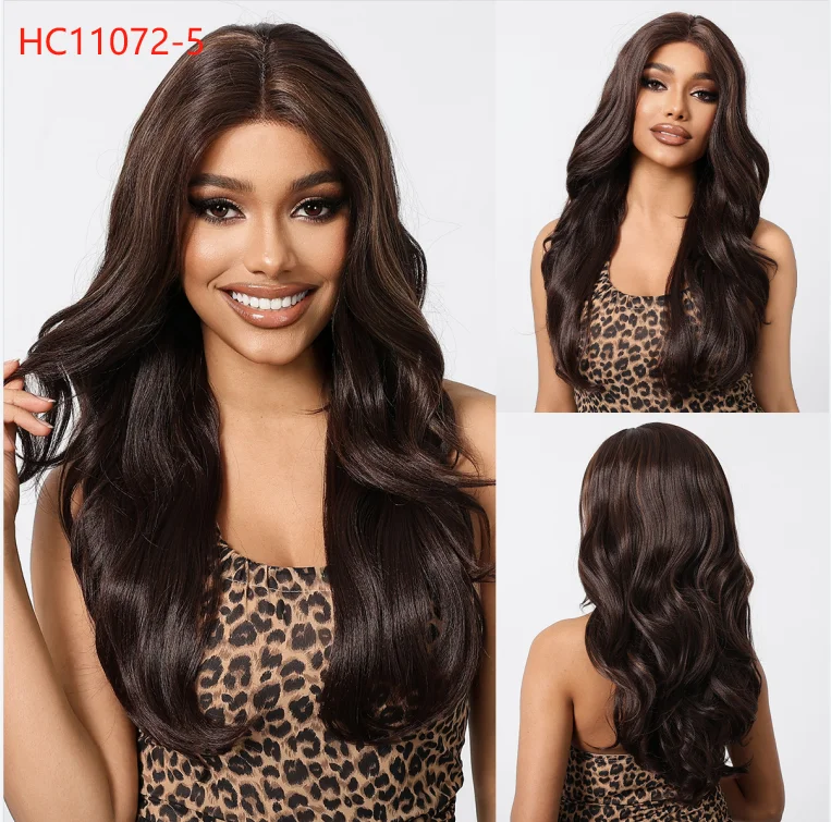 Adjustable - cap long - length wig for a comfortable fitHairCube's Vintage Charm: Middle Parting Lace Front Retro Curls Mixed Brown Wig