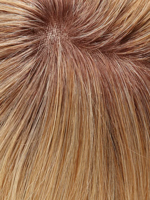 *27T613S8 | Shaded Sun | Med Red-Gold Blonde & Pale Natural Gold Blonde Blend. Shaded w/ Med Brown