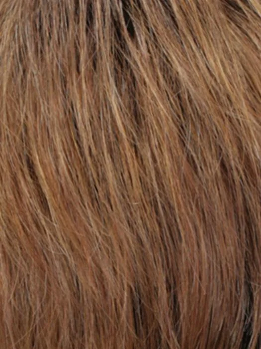 R30/2826RT4 | Medium Auburn and Light Auburn and Golden Blonde blend with Dark Brown roots