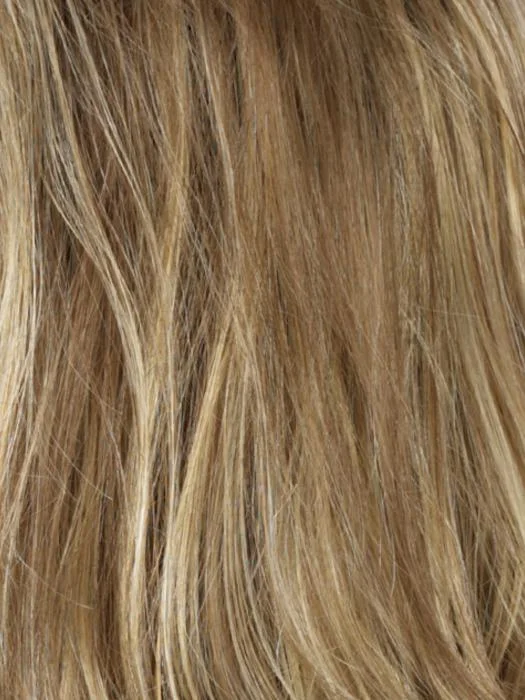 RH12/26RT4 | Light Brown with Chunky Golden Blonde Highlights and Dark Brown Roots