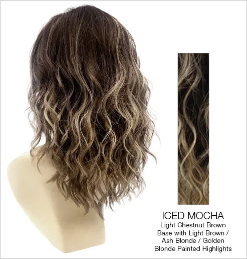 ICED-MOCHA | Light Chestnut Brown Base with Light Brown, Ash Blonde, and Golden Blonde Highlights