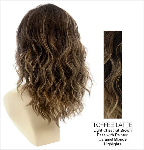 TOFFEE-LATTE | Light Chestnut Brown Base with Caramel Blonde Highlights