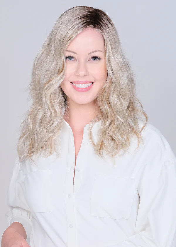 Long - length wig with a wispy fringe for a soft and feminine lookRose Ella Hand-Tied  | Heat Friendly Synthetic Extended Lace Front Hand-Tied Wig by Belle Tress