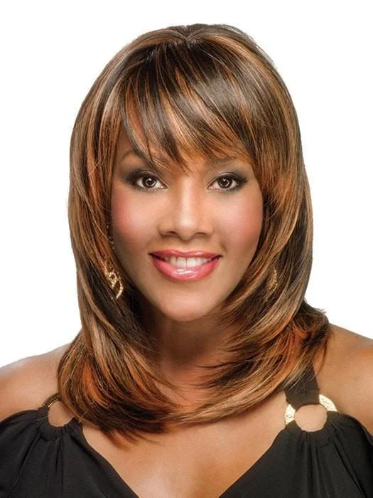 Long - length wig with a side - swept bang for a sophisticated lookRumer | Heat Friendly Synthetic Wig by Vivica A Fox (DISCONTINUED - LIMITED STOCK)