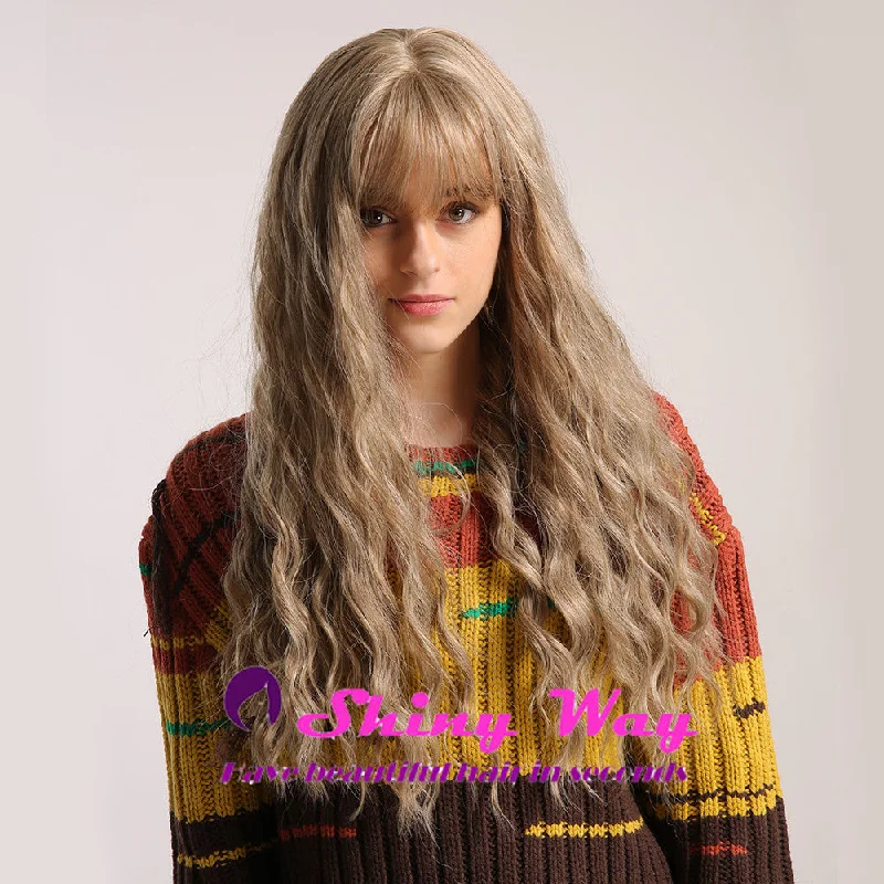 Human - hair long - length wig for a natural and luxurious feelS127