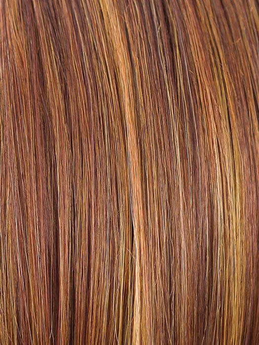 TOMATO-BISQUE | Dark Auburn Base with Golden Auburn chunky highlights